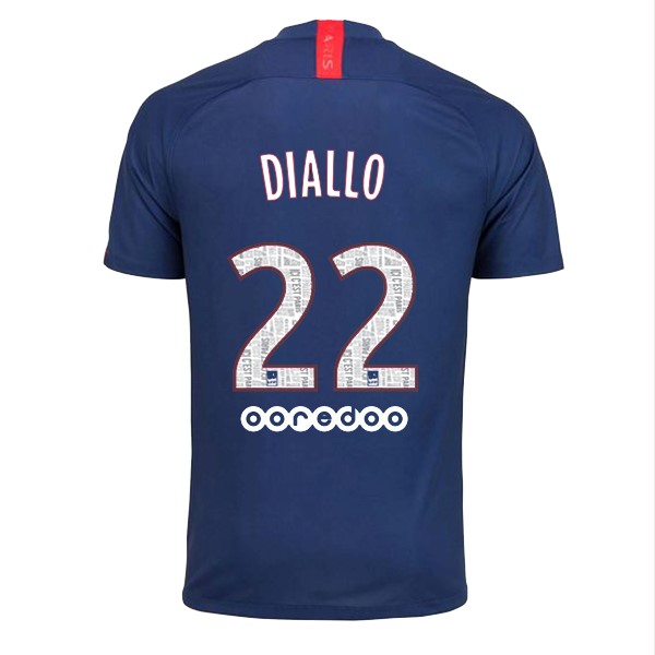 Camiseta Paris Saint Germain NO.22 Diallo Primera equipo 2019-20 Azul